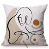 Modern Sketch Art Home Decoration Sofa Pillow Case Abstract Geometric Line Design Sexy Woman Face Decorative Chair Cushion Cover