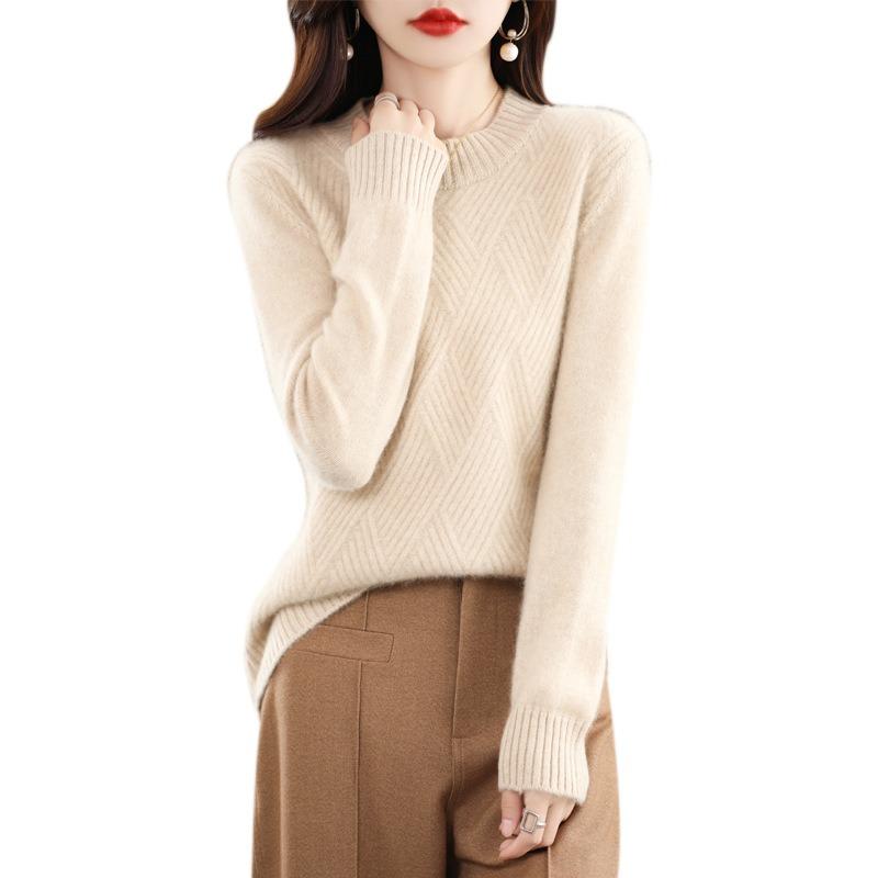 Autumn and Winter New Women's Semi-turtleneck Knitted Bottoming Shirt Pullover Warm Versatile Thickened Sweater Long Sleeves