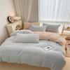 Winter new milk fleece four-piece set high gram weight thickened warm bed sheet quilt cover solid color double bed four-piece set