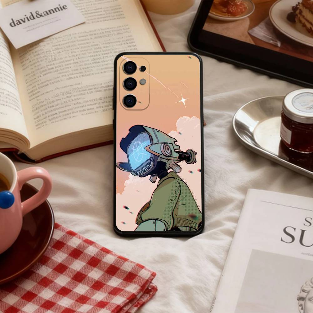 P-Psychedelic F-FLCL Phone Case For Samsung S 25,24,23,22,30,21,10,9,Ultra,Plus,Lite,FE,4,5 G Soft Black Case