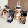 Мультяшный милый фон с котами прозрачный чехол для телефона Samsung Galaxy Z Flip 4 тонкий прочный чехол для Galaxy Z Flip 3 5G чехол