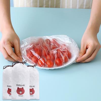 Одноразовая консервационная крышка, 100 остатков, пластиковая пленка, уплотнительная крышка для холодильника, посуда для консервации пищевых продуктов, пыленепроницаемая