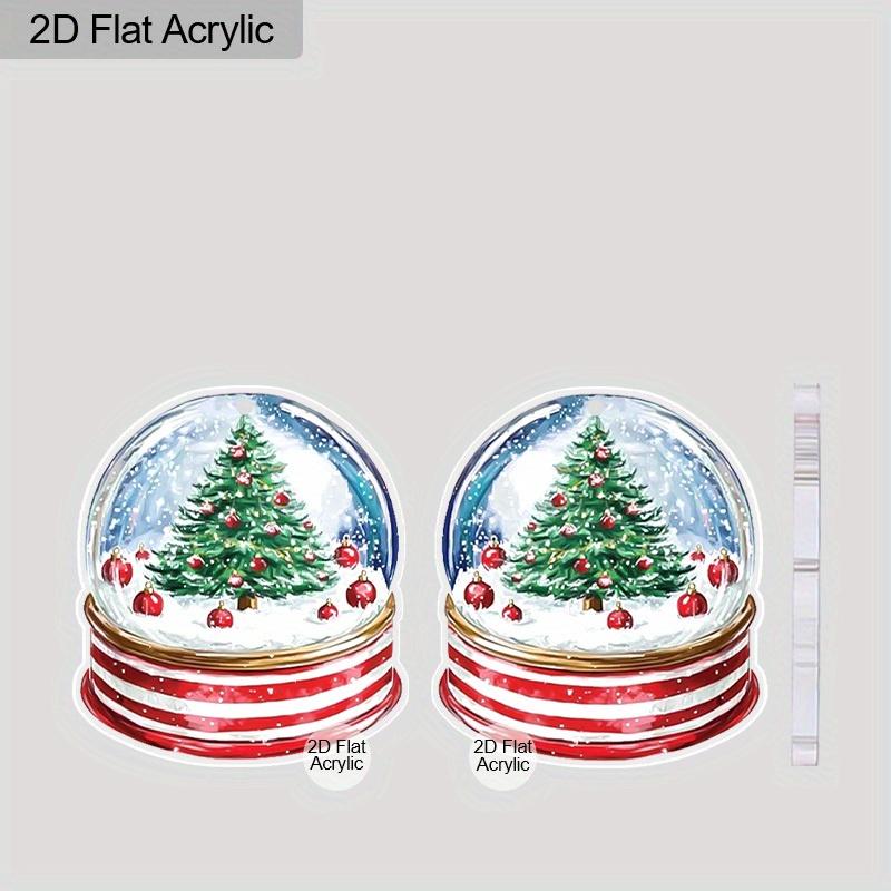 2D Плоские Акриловые Рождественские Снежные Шары Серьги Хрустальный Шар Подвеска Новинка Бижутерия Шармы Подарки для Женщин
