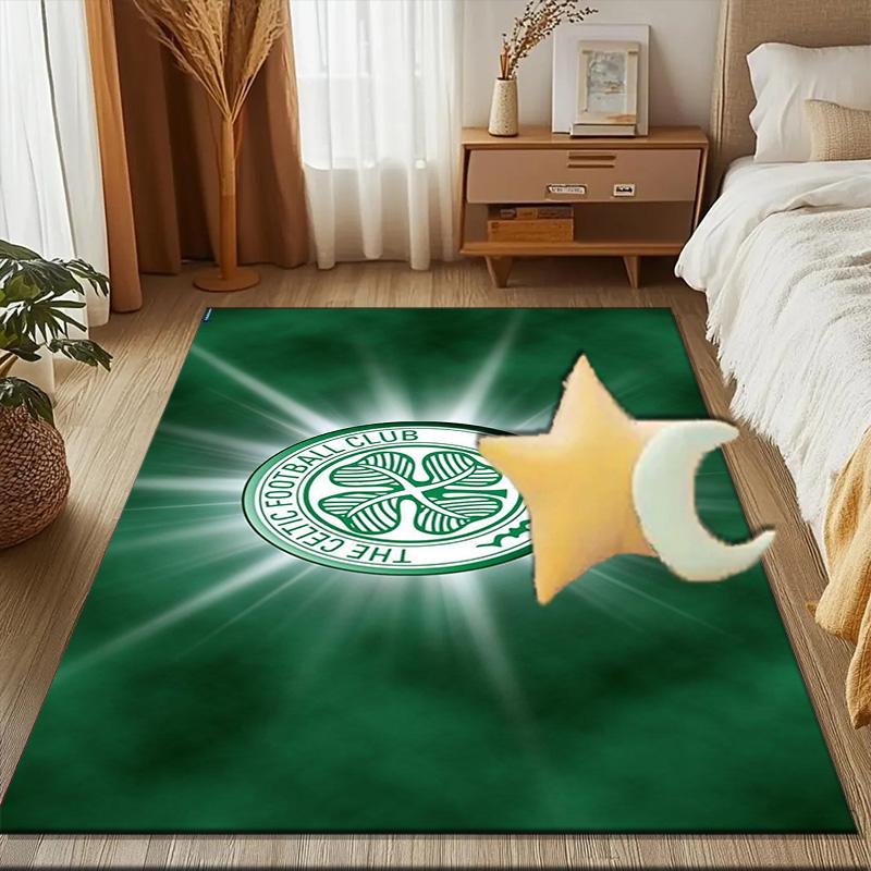 Cel-tic Football Club Crest Printed Office Carpet Chair Cushion Entryway Rug, Rugs for Living Room, Bedroom Christmas gifts