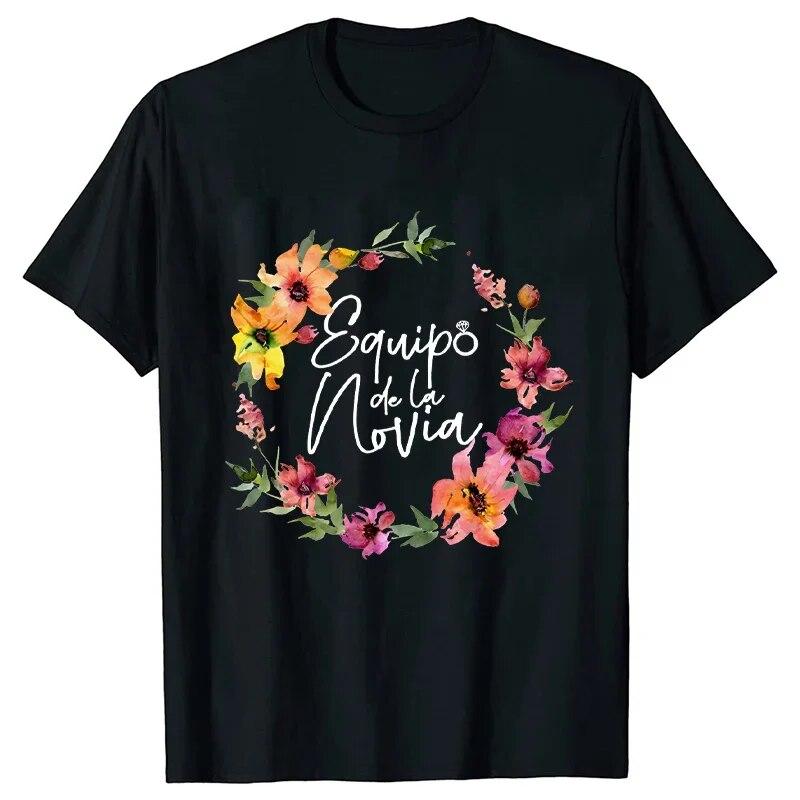 Французская футболка Evjf для испанского свадебного душа, футболка для невесты, футболка с цветочным принтом, девичник, друзья, женская одежда для девичника