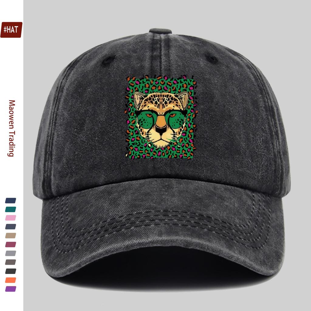 pc Fashion Trendy Printed Pink And Multicolor Leopard Print Baseball Cap with Green Leopard Design Decorative Hat Comfortable