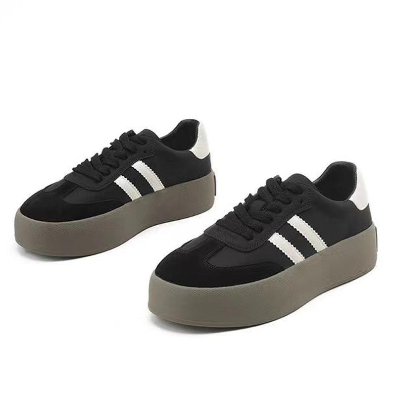 Немецкие кроссовки для увеличения роста, женские, новые, весенние и осенние, белые туфли, кроссовки Muffin Small Casual Board Shoes с толстой подошвой