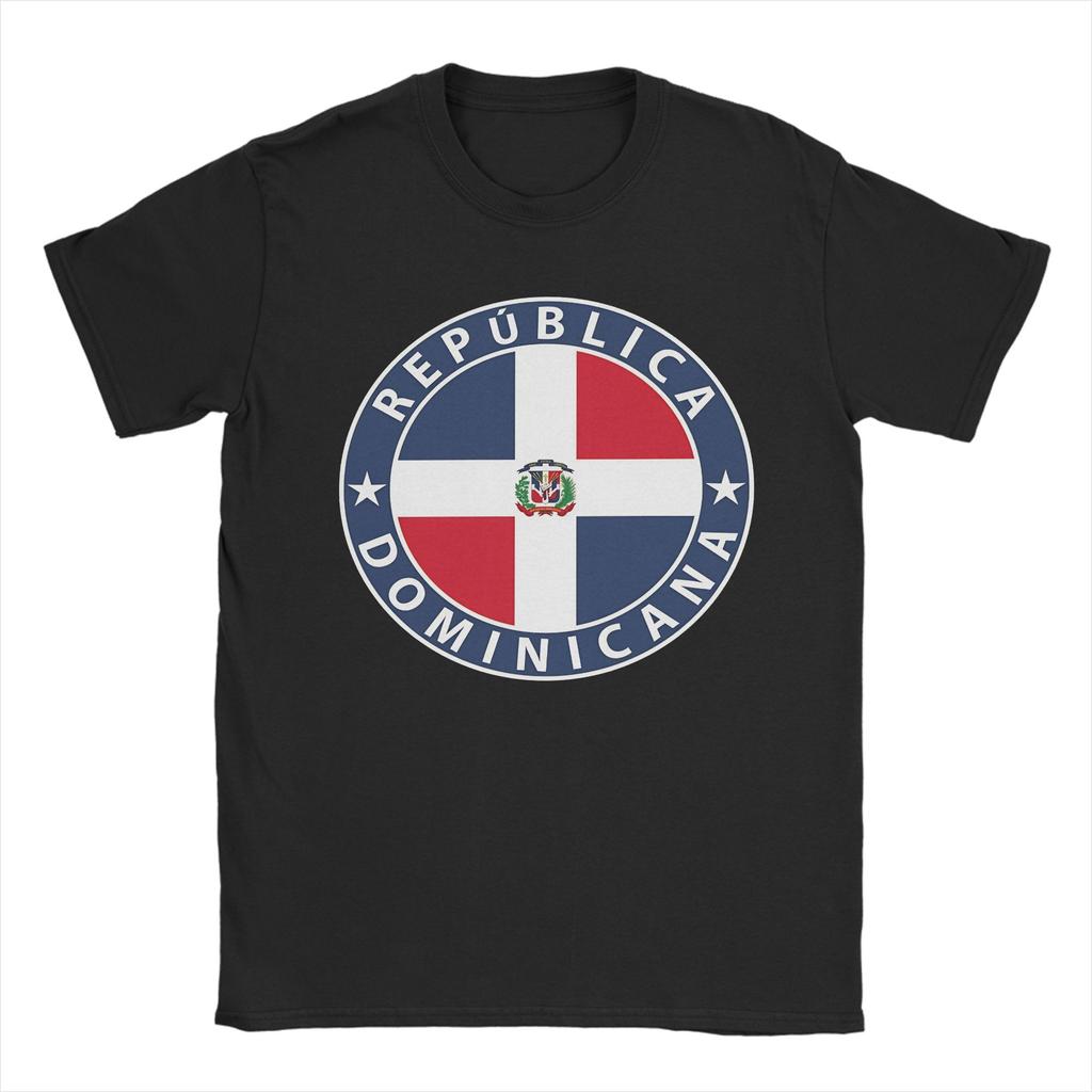 Dominican Republic República flag flag coat of arms T Shirt Unisexs TShirt Round Collar Tee Shirt Short Sleeve Clothing Printed
