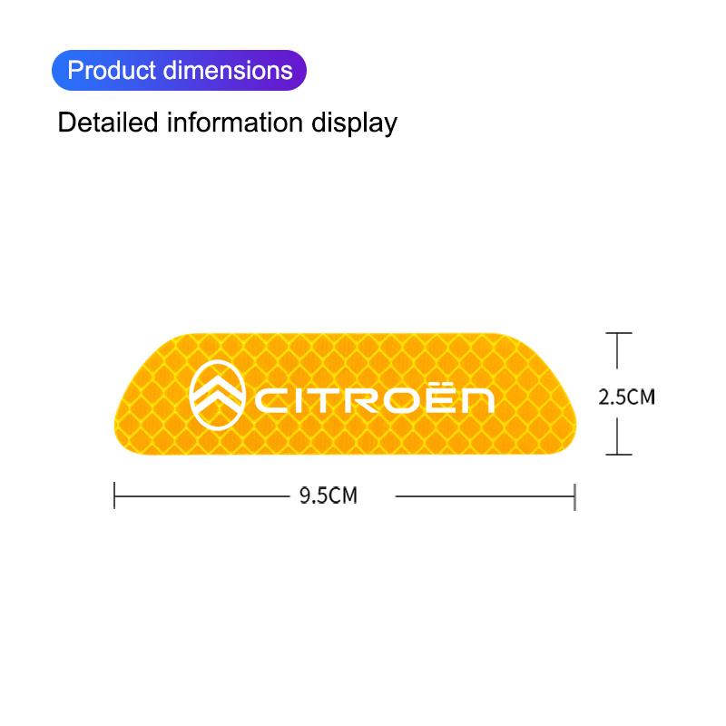 Car Door Reflective Sticker Tail Warning Sticker Auto Accessories For Citroen C5X e-C4 X e-C3 C4 C3 C5 Berlingo C-Elysee C1 C6