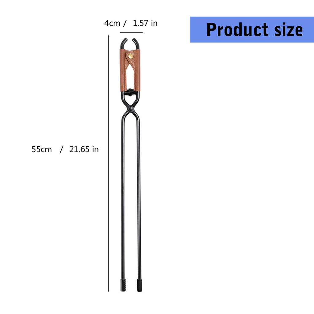 Щипцы для угля из углеродистой стали с длинной ручкой, щипцы для угля из металла, походные щипцы для барбекю, инструмент для приготовления пищи на открытом воздухе