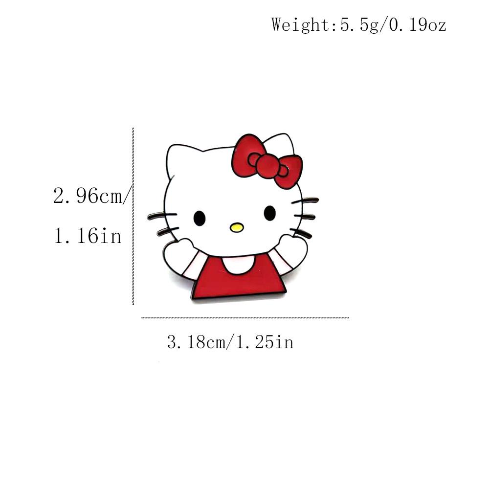 Очаровательная брошь с мультяшным персонажем Sanrio KT Cat - Металлический значок с милой булавкой из сплава с эмалью
