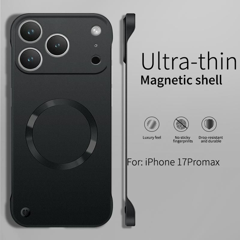 Модный тонкий чехол-бампер с магнитом для IPhone 17Air 16 15 14 Plus 13 12 Pro Max, металлический цвет, ультратонкий, жесткий защитный чехол