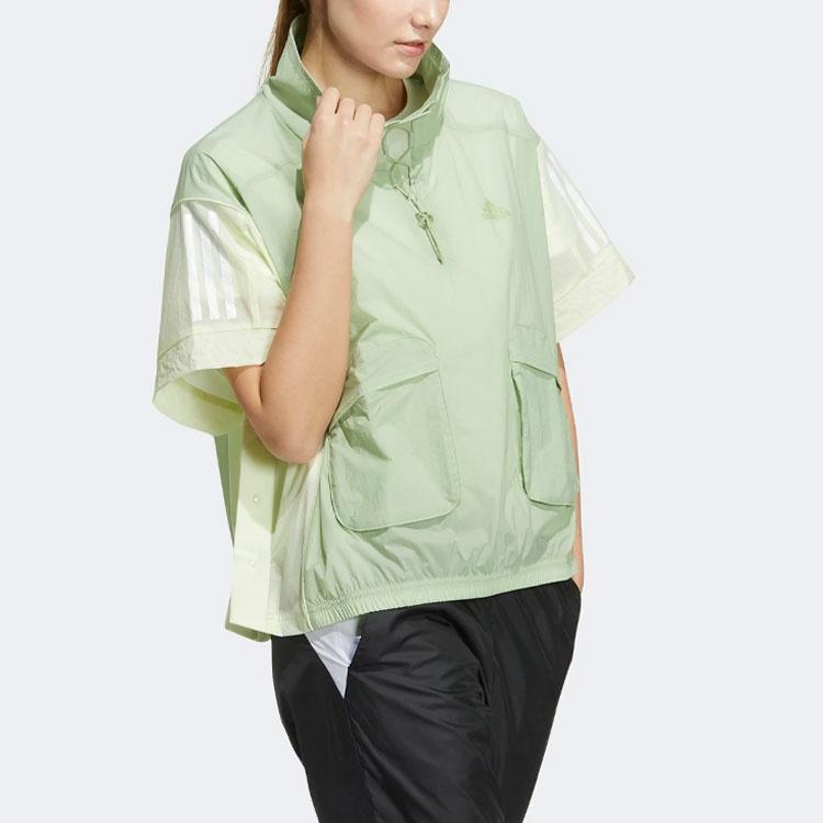Adidas Jackets Women's Green Stand Collar Moderate Workwear HF2472