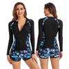 Split Flat-Angle Surfsuit Women's Swimsuit Long Sleeve Swimsuit Zipper Cardigan Women Tankini