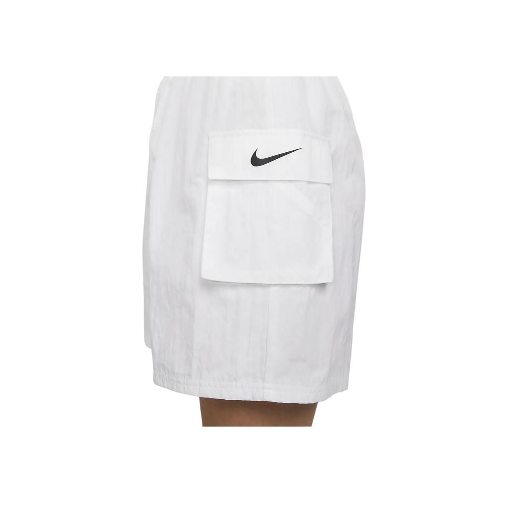 Nike Sportswear Essential Logo Elastic Waist Loose Shorts Women Bottoms White DM6247-100