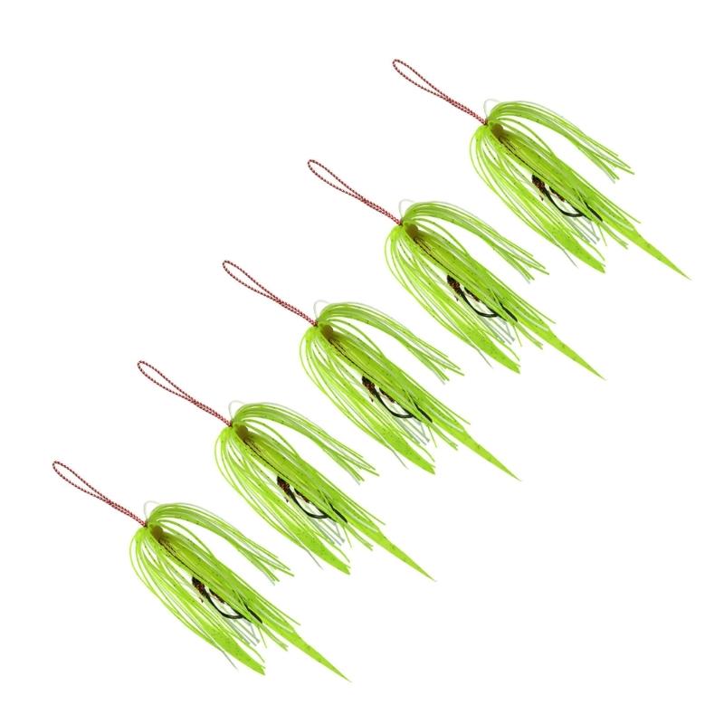 5 Pack High Carbon Steel Double Jigging Assist Hook Saltwater Fishing Hook Replacement Hook Vertical Jigs Lures Hook Set