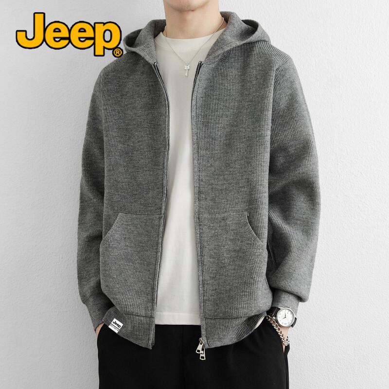 Jeep Мужской вязаный кардиган-куртка на молнии с капюшоном