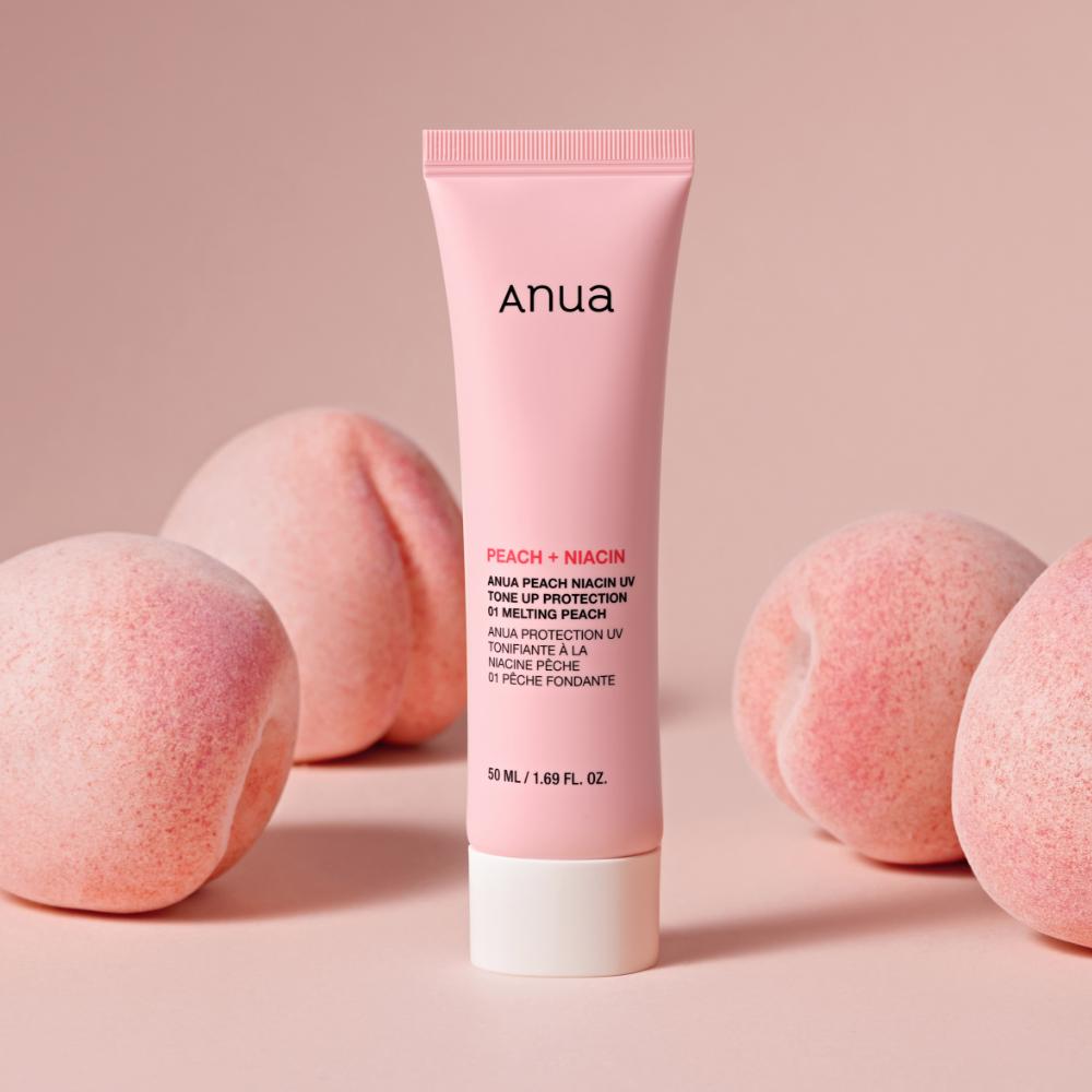 [UV Aging Care] ANUA Peach Niacin UV Tone-Up Protection Double Set 50ml × 2 – Brightening Sunscreen Base