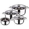 San Ignacio Batterie De Cuisine 7 Pcs Acier Inoxydable Induction Seau + 3 Casseroles
