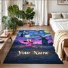 Crystal Velvet Rug Custom Name Text, Soft Non Slip Floor Mat Home DecorCourage the Cowardly Dog