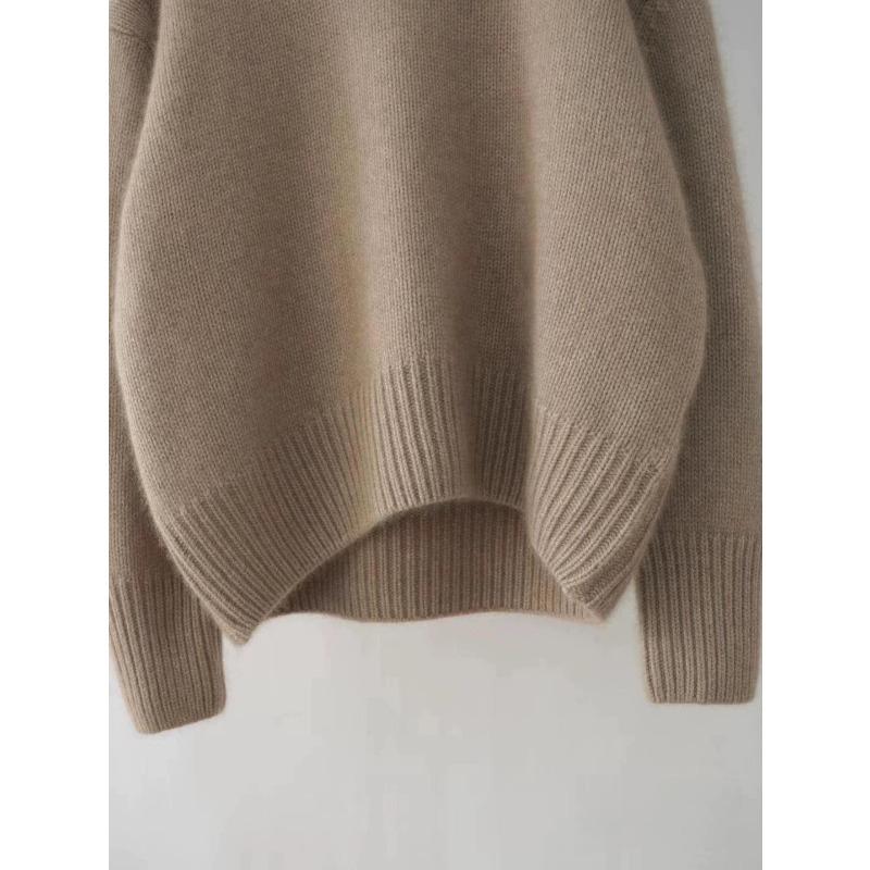 Женский свободный вязаный свитер-пуловер, осенне-зимний, толстый, полувысокий воротник, однотонные свитера, элегантные, винтажные, женские, повседневные, тонкие, базовые джемперы 25560