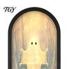 Ghostly Candlelight Display Light Up Ghost Mirror, Arched Wooden Frame Ghost/Grim Reaper Halloween Indoor Holiday Ornaments Soft Ambient Lighted