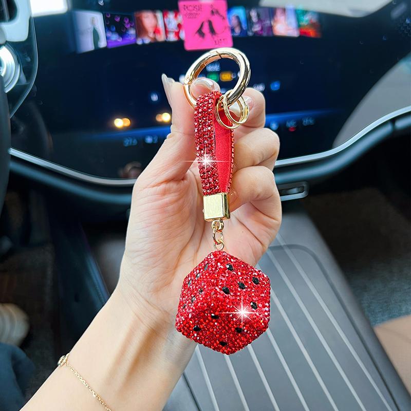 Креативный бриллиантовый веревочный кубик, брелок для ключей от машины, подвеска, личность, полный бриллиантовый мешочек-сито, аксессуары, модный рюкзак, подарки