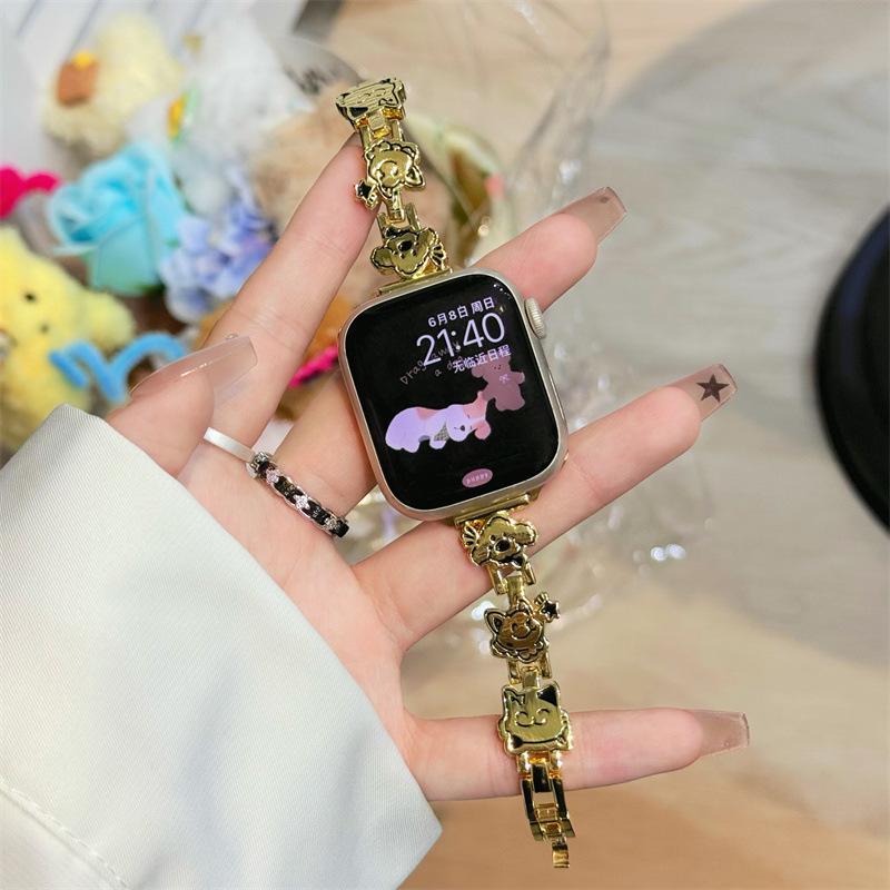 Милая металлическая цепочка-щенок для часов Apple S10/iwatch9 с Applewatch 876 Поколения SE