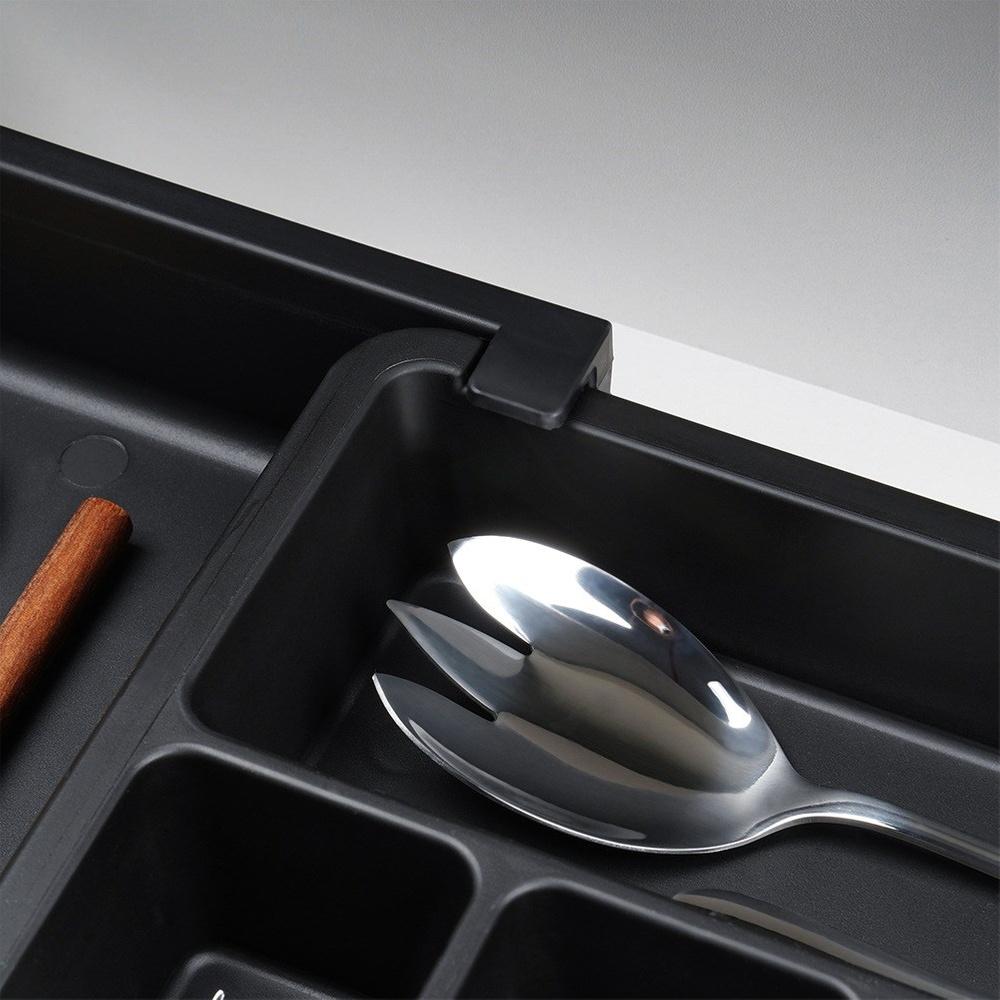 Black extendable cutlery drawer insert 33-56.5x37.5 cm