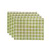Light Green Gingham Linen Placemats Non Slip Heat Resistant Mats For Fresh Simple Home Breakfast & Casual Meal Layout
