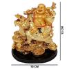 Polyresin Laughing Buddha On Dragon; 10x 13x 8 Cm; Gold; 1 Showpiece; Buddha; Dragon, Buddha,Dragon