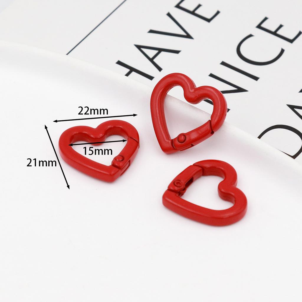 1pcs Metal Heart Spring Clasp Openable Love Shaped Carabiner DIY Backpack Bags Accessories
