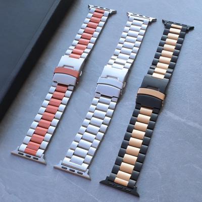 Металлический ремешок из нержавеющей стали для Apple Watch Ultra 2 49 мм 46 мм 45 мм 44 мм Титановый цветной ремешок для iwatch 10 9 8 7 6 5 4 Ремешок для часов