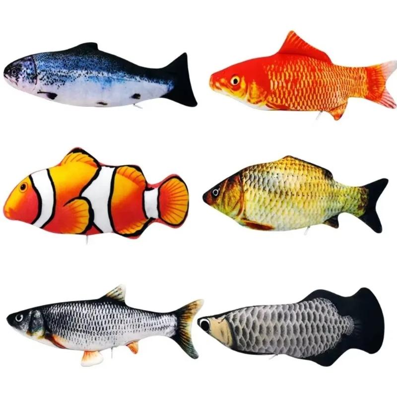 Новая плюшевая игрушка-подушка Рыба-клоун, 3D-форма рыбы, подушка для сна, подарок, игрушка с кошачьей мятой, идеальная плюшевая подушка-животное на Рождество