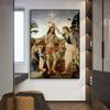 Large Vintage Oil Painting Poster The Baptism of Christ Prints Leonardo Da Vinci Canvas Painting Bedroom Bathroom Decoration