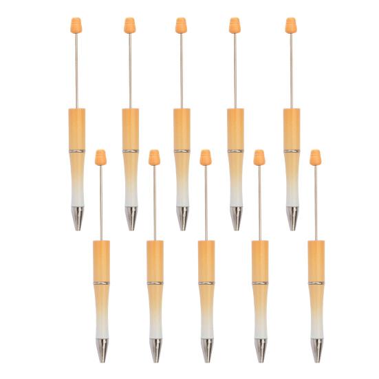 10 шт. ручек DIY с бусинами, с разноцветными бусинами и заправляемыми чернилами, шариковая ручка для плавного письма, креативная поделка для детей, забавные школьные принадлежности