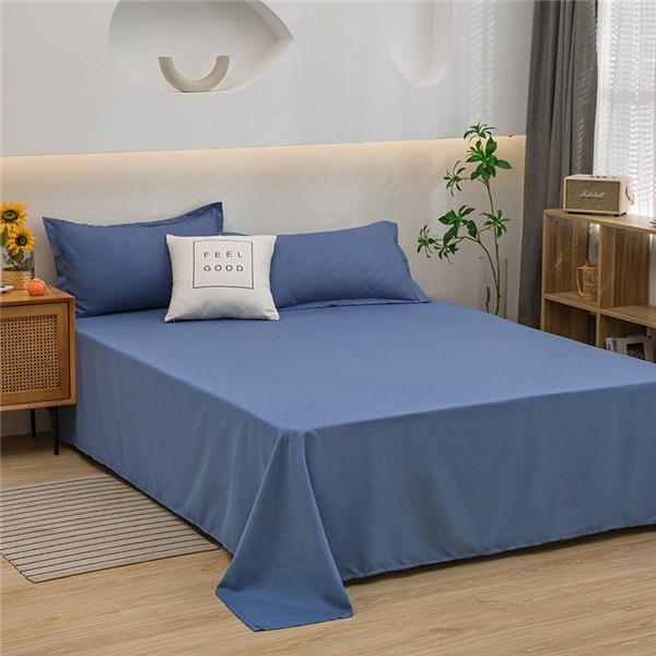 Soft Cotton Sheet Anti Dust Mite Mattress Cover Anti-Bacteria Flat Sheets Pure Color Bed Sheets Simple and Thickened Skin Friendly Double Bed
