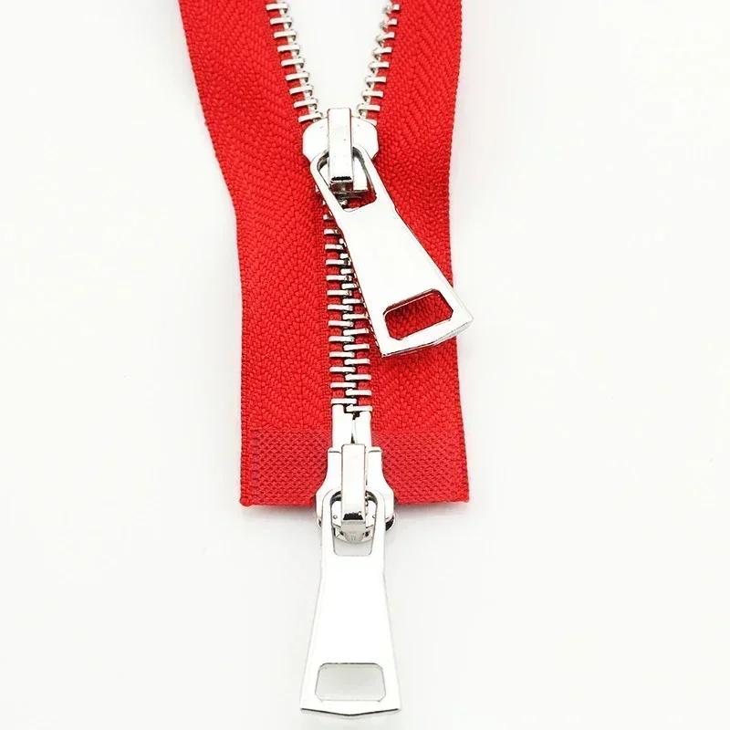 1-5 шт. 5# Металлические молнии 70/90/120 см Двусторонние разъемные молнии для пуховика Автоматическая блокировка Застежка-молния Швейный аксессуар для одежды