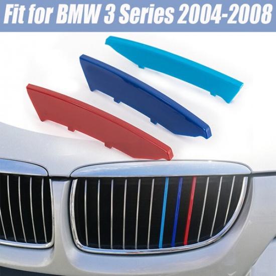 3x Front Grille Grill Cover Strips Clip Fit For BMW 3 Series E90 Accessories New