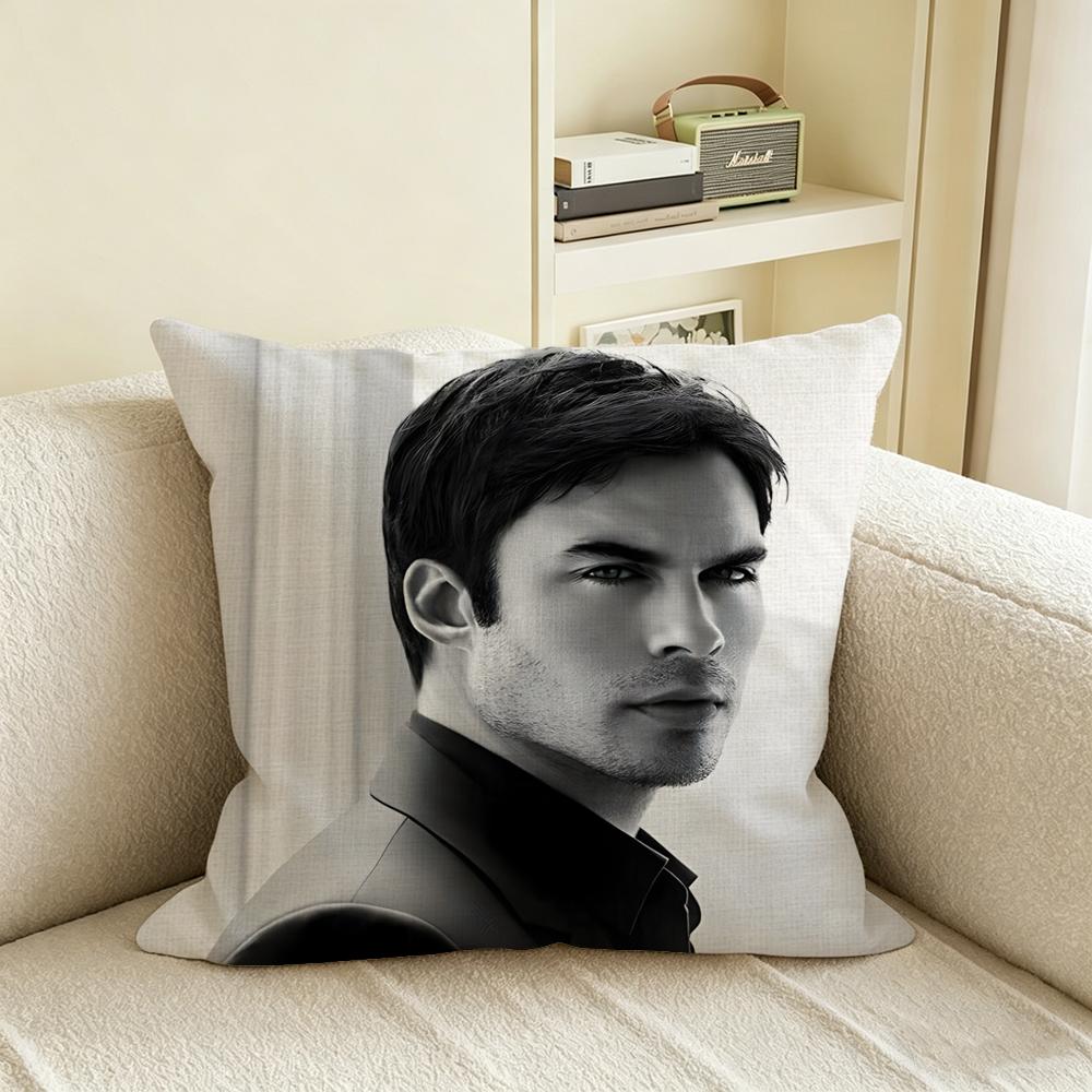 D-Damon Salvatore Cushion Cover Natural Linen Pillowcase Set, All-In-One Decor For Sofa, Bedroom & Chair