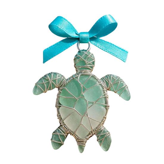 Ручная работа Морское стекло Океанские украшения 2D Акриловые Прибрежные подвесные украшения Морская черепаха Осьминог Морской конек Рыба Подарки для елки Домашний декор Любителям пляжа