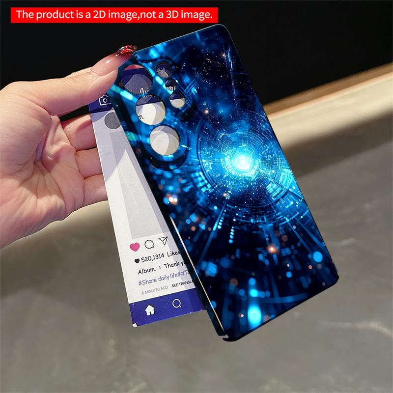 2DFlat Samsung phone case Blue Tech Tunnel Glow Applicable to Galaxy S22 S23 S24 S25ULTRA S26 A12 A13 A14 A15 A16