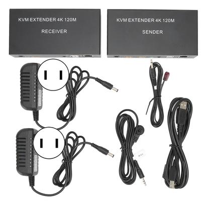 Удлинитель интерфейса мультимедиа 4K HD Одиночный CAT 5E 6 120 м KVM Одиночный сетевой удлинитель для клавиатуры