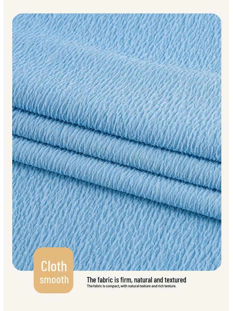 Ткань с мятым волнистым узором - трикотажная трикотажная ткань, 280 г, дизайн «Маленькая горная вершина»