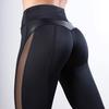 Black Fitness Leggings Women Workout Legging  Fitness Mesh Leather Patchwork Yoga Pants