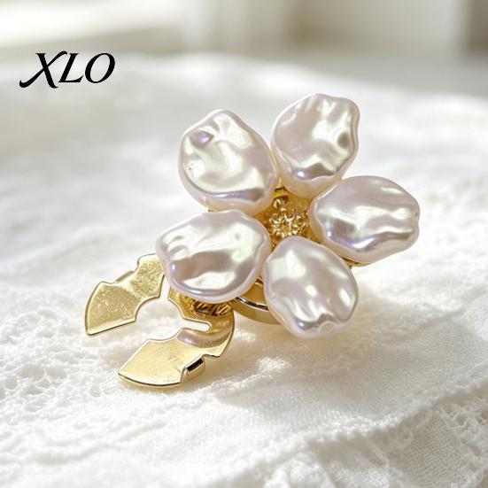 Metal Buttons for Personalized Clothing Pearl Flower Button Cover, Clip on Covers Women, Detachable Shirt Unique Gift Fillers Crafters Clips,
