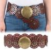 Western Style Hollow Belt Exaggerated Cowboy Wide Disc Belt Disc Belt for Women