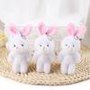 10Pcs Cartoon Animal White Rabbit Plush Keychain Easter Party Bunny Plush Dolls  Holiday Gift