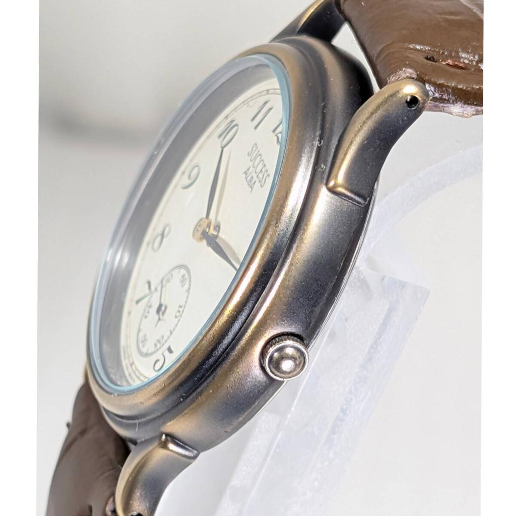 SEIKO ALBA SUCCESS Винтажные Мужские Часы с Малой Секундной Стрелкой, На Батарейке, С Ремешком, Рабочие, Замененные, Состояние, T-12