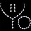 Bride Wedding Jewelry Sets Simple Necklace Earrings Bracelets Sets